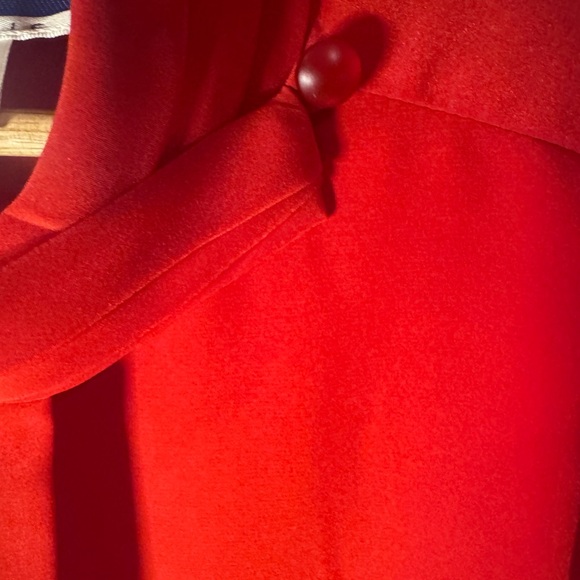 Pendleton Classic Red Pleated Mock Neck Blouse Size 12 - Picture 5 of 6